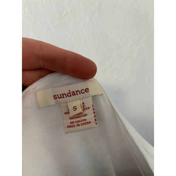 Sundance Catalog Tunic Top / Blouse Size Small White Lace Long Sleeve - Picture 2 of 3